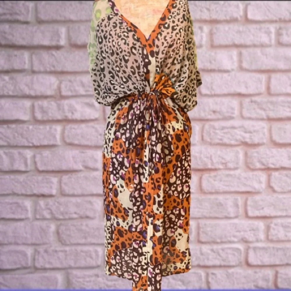Cabi Multicolor Leopard Kimono Style Midi Dress - Picture 2 of 16